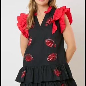Stylish Black and Red Game Day Dress
